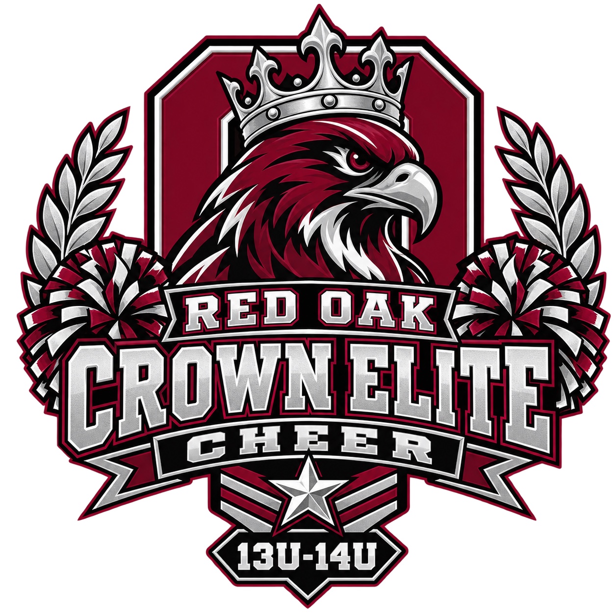 Crown Elite Red Oak cheer mark